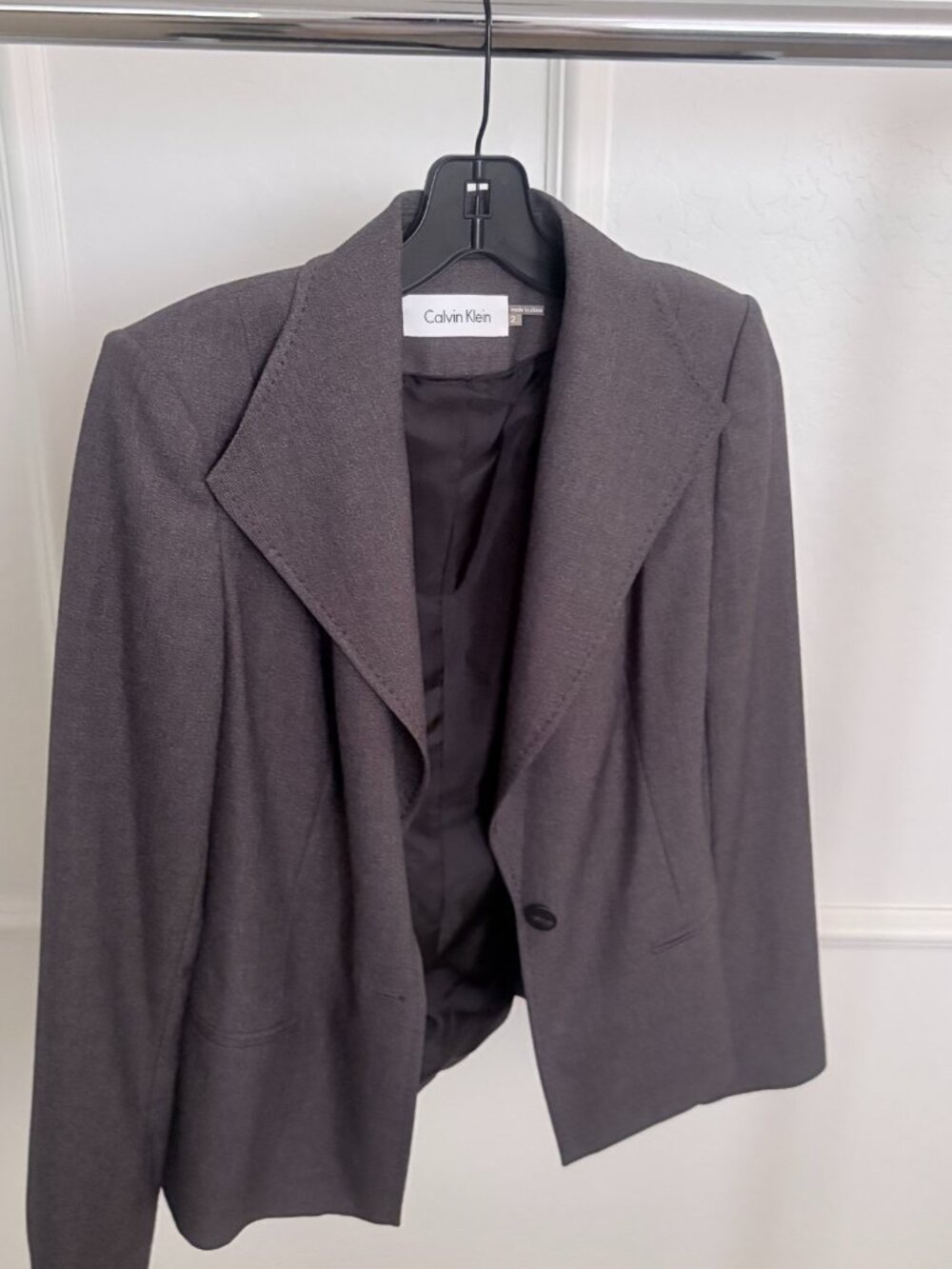 NWOT Calvin Klein Gray Blazer - Size 2